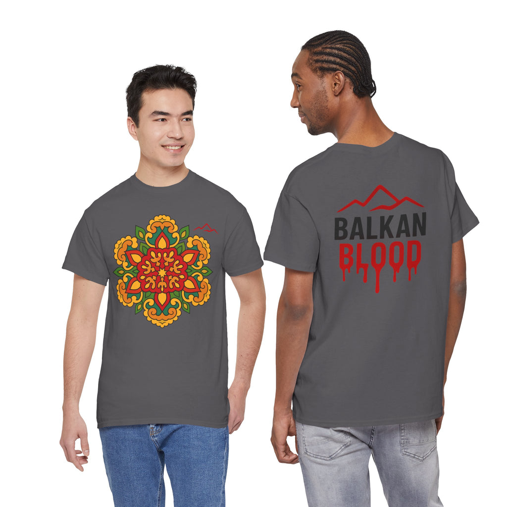 Balkan Blood T‑Shirt — Traditional Balkan Floral Medallion