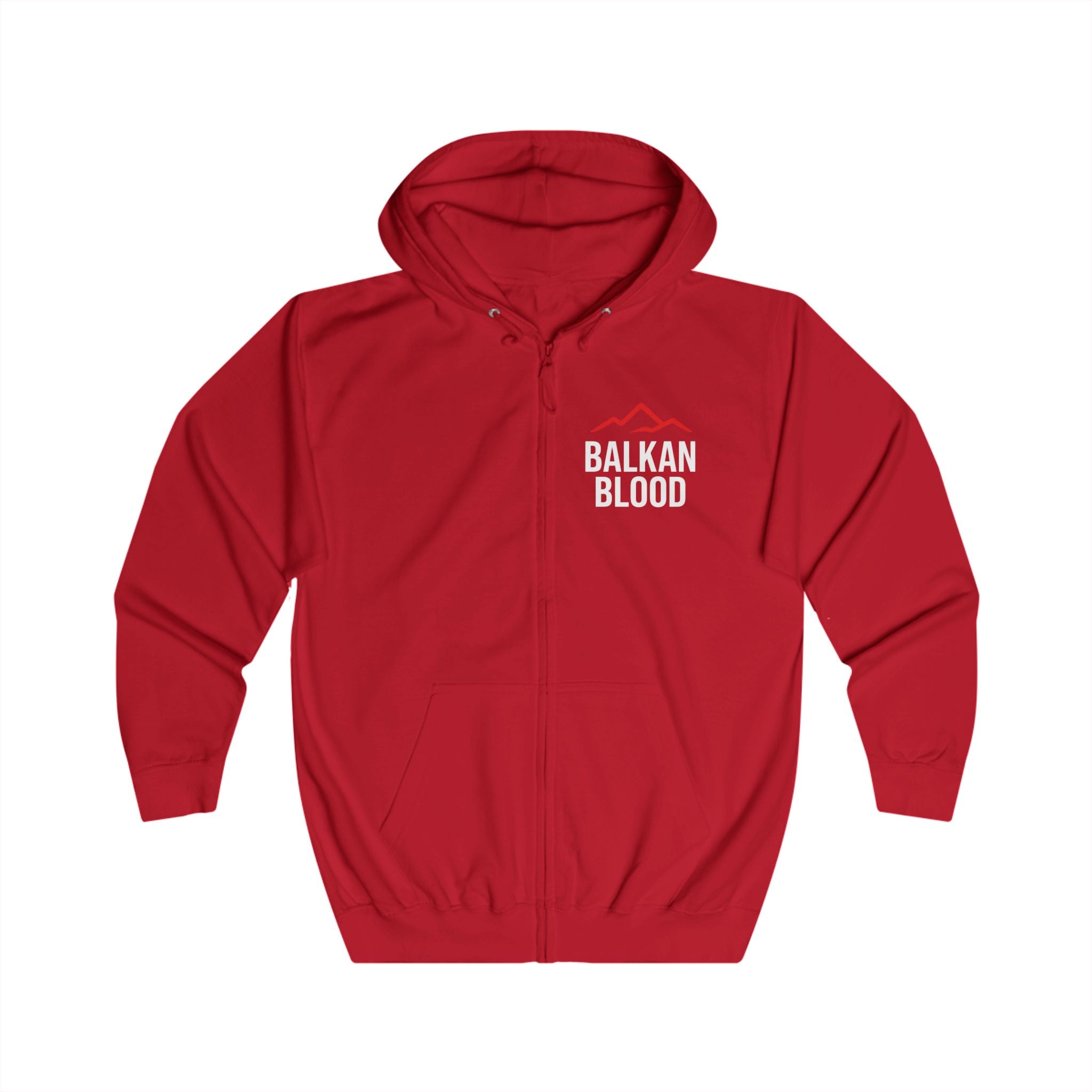 Balkan Blood Unisex Full Zip Hoodie, Cozy Casual Wear for Travel Lovers, Perfect for Events, Gifts, Holidays, Outdoor Adventures