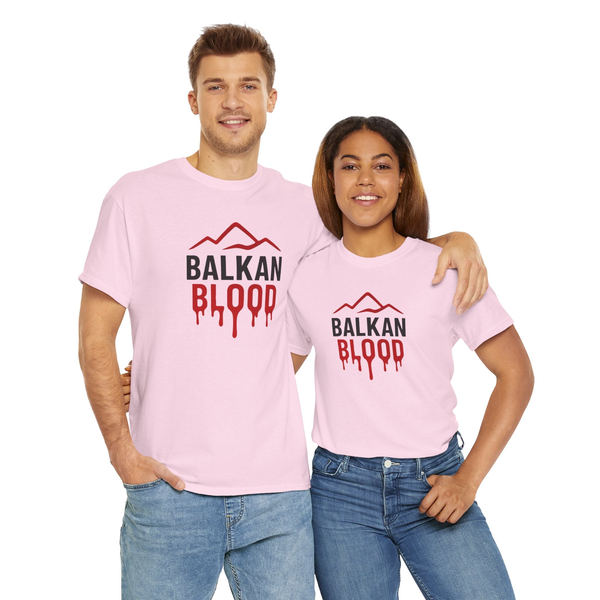 Balkan Blood T-Shirt — Heritage Graphic Tee with Multilingual “Blood” Back Print