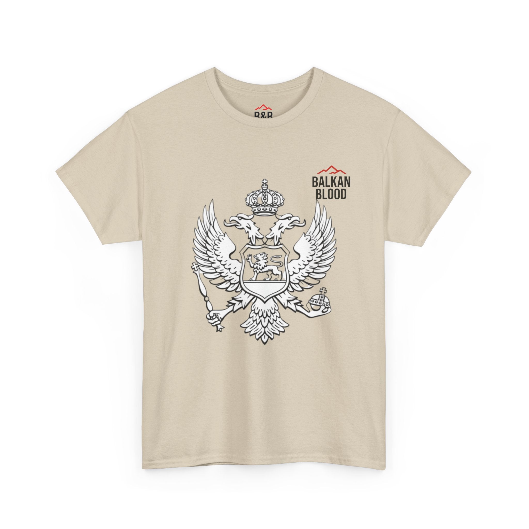 Montenegro/Balkan Blood Unisex Heavy Cotton Tee, Vintage Style Shirt, Graphic Tee, Travel Souvenir, Gift for Heritage Lovers