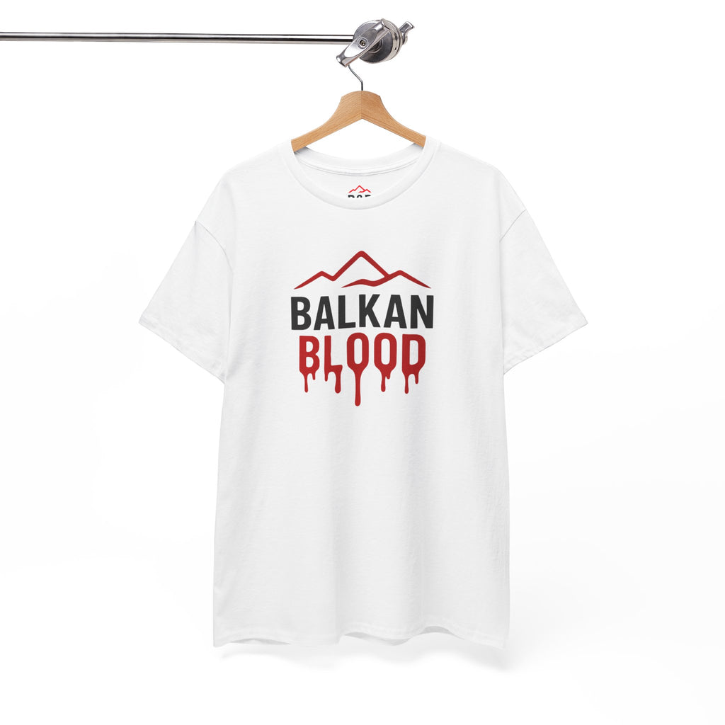 Balkan Blood T-Shirt — Heritage Graphic Tee with Multilingual “Blood” Back Print