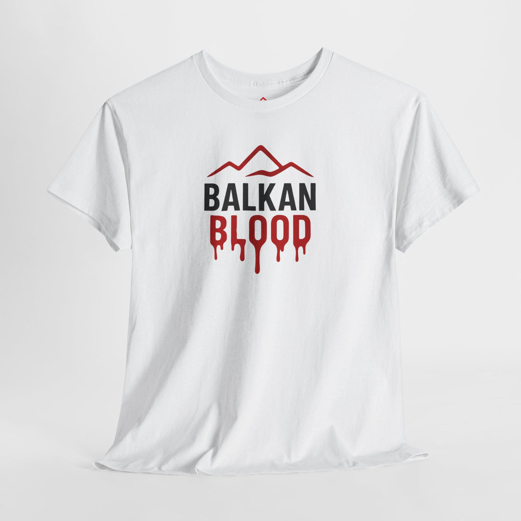 Balkan Blood T-Shirt — Heritage Graphic Tee with Multilingual “Blood” Back Print