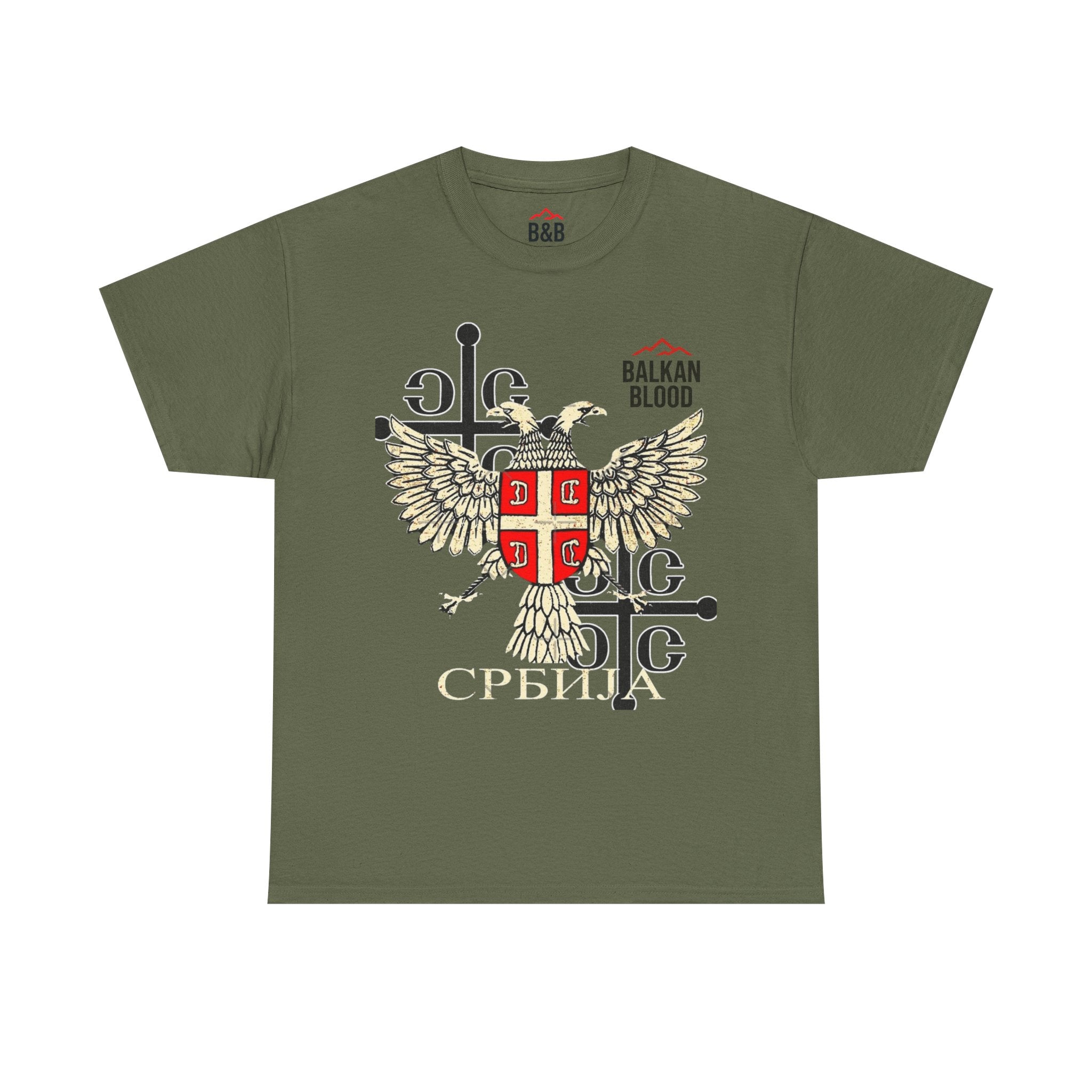 Serbian Heritage Tee, Balkan Blood Shirt, Unisex Cotton T-shirt, Cultural Pride Wear, Travel-inspired Apparel