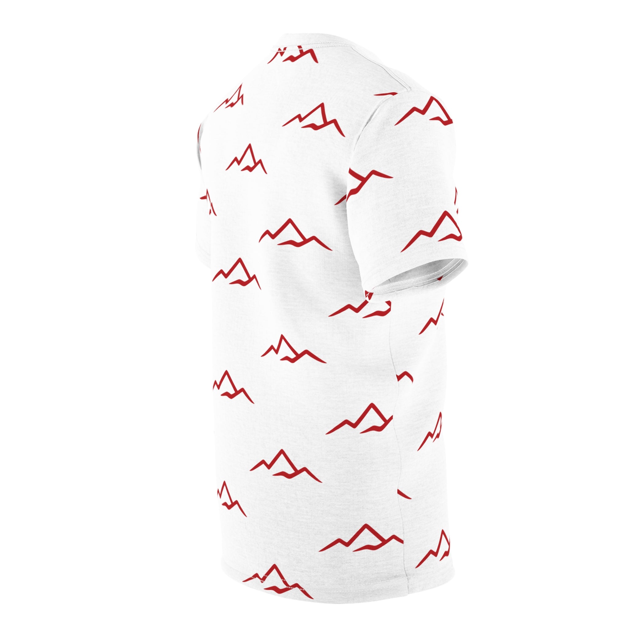 T‑Shirt — "Balkan Blood" Red Mountain Pattern All‑Over Print