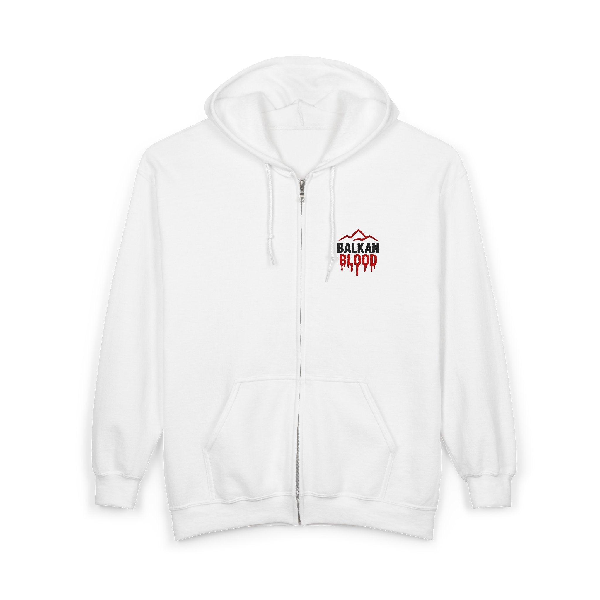 Zip Hoodie — Balkan Blood Logo Embroidery