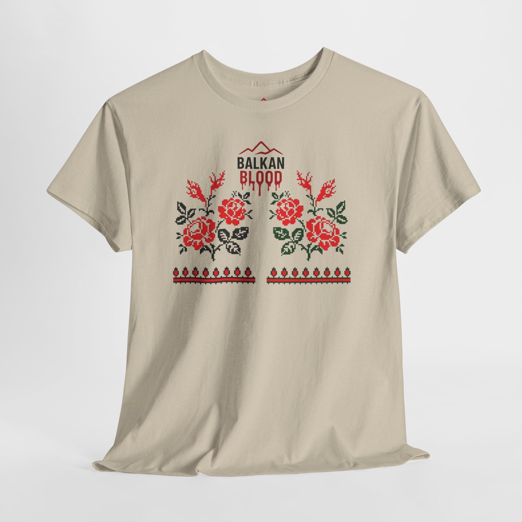Bulgaria Balkan Blood Unisex Heavy Cotton Tee, Vintage Floral Graphic Shirt