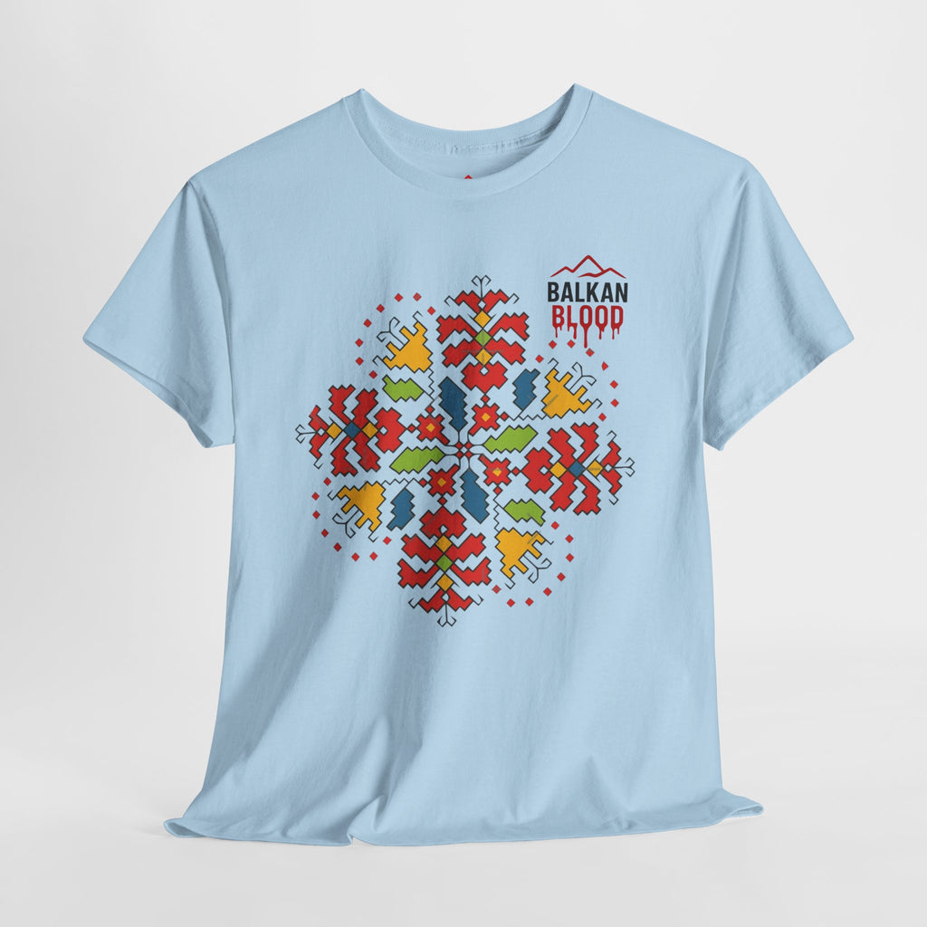 Balkan Blood Unisex Heavy Cotton Tee, Balkan Emrodery