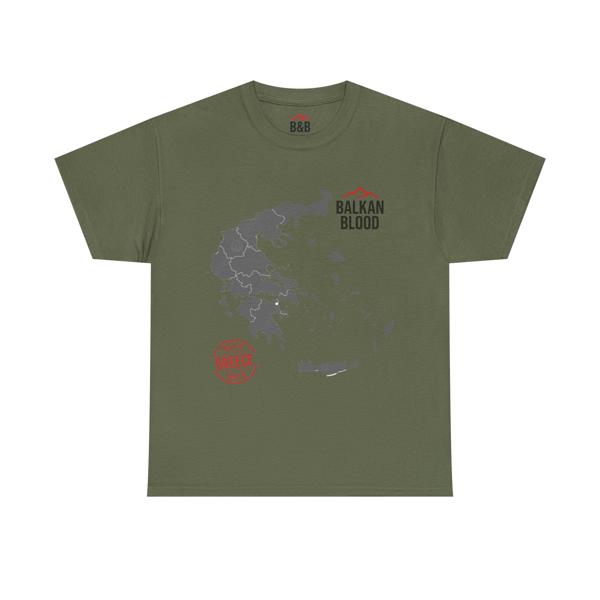 Balkan Blood Tee | Unisex Heavy Cotton T-Shirt, Greece Souvenir Shirt, Travel Gift, Casual Wear, Unique Graphic Tee