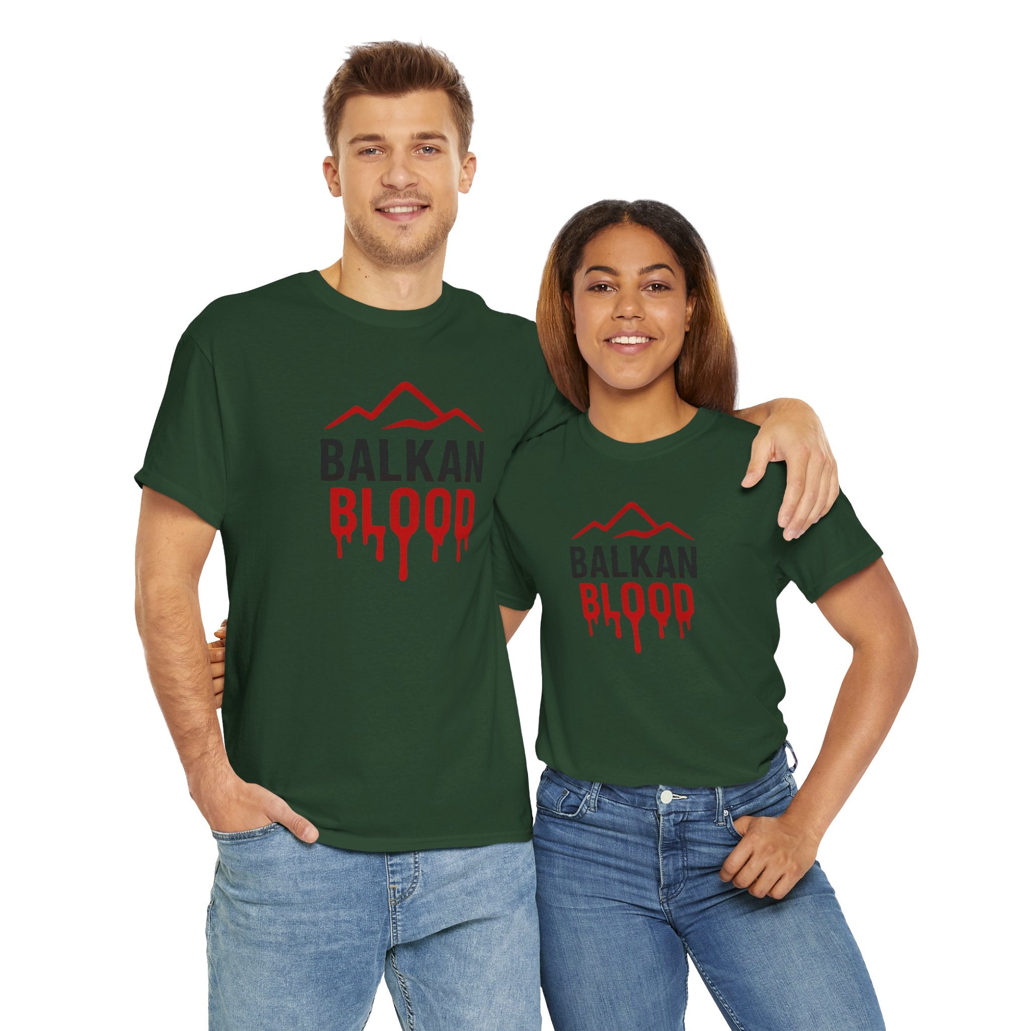 Balkan Blood T-Shirt — Heritage Graphic Tee with Multilingual “Blood” Back Print