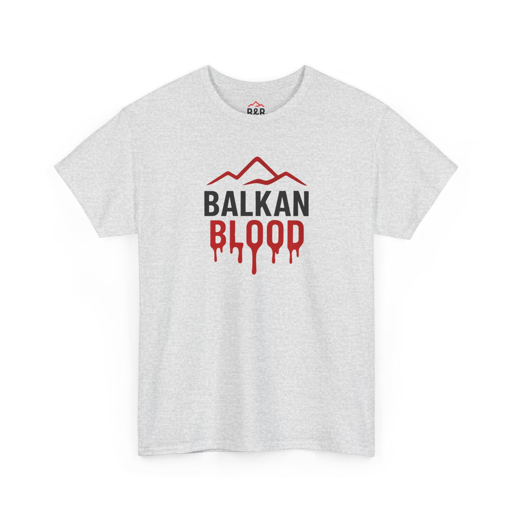 Balkan Blood T-Shirt — Heritage Graphic Tee with Multilingual “Blood” Back Print