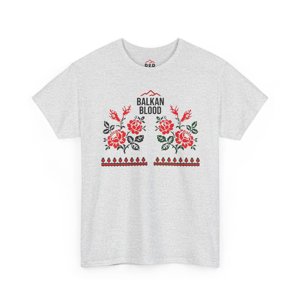 Bulgaria Balkan Blood Unisex Heavy Cotton Tee, Vintage Floral Graphic Shirt, Cultural Heritage Top, Gift for Travelers, Heritage Celebration Apparel