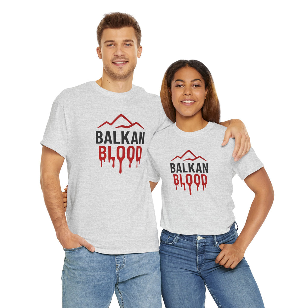 Balkan Blood T-Shirt — Heritage Graphic Tee with Multilingual “Blood” Back Print