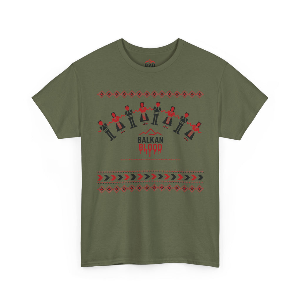 Balkan Blood Graphic Tee, Celebratory Unisex Cotton Shirt