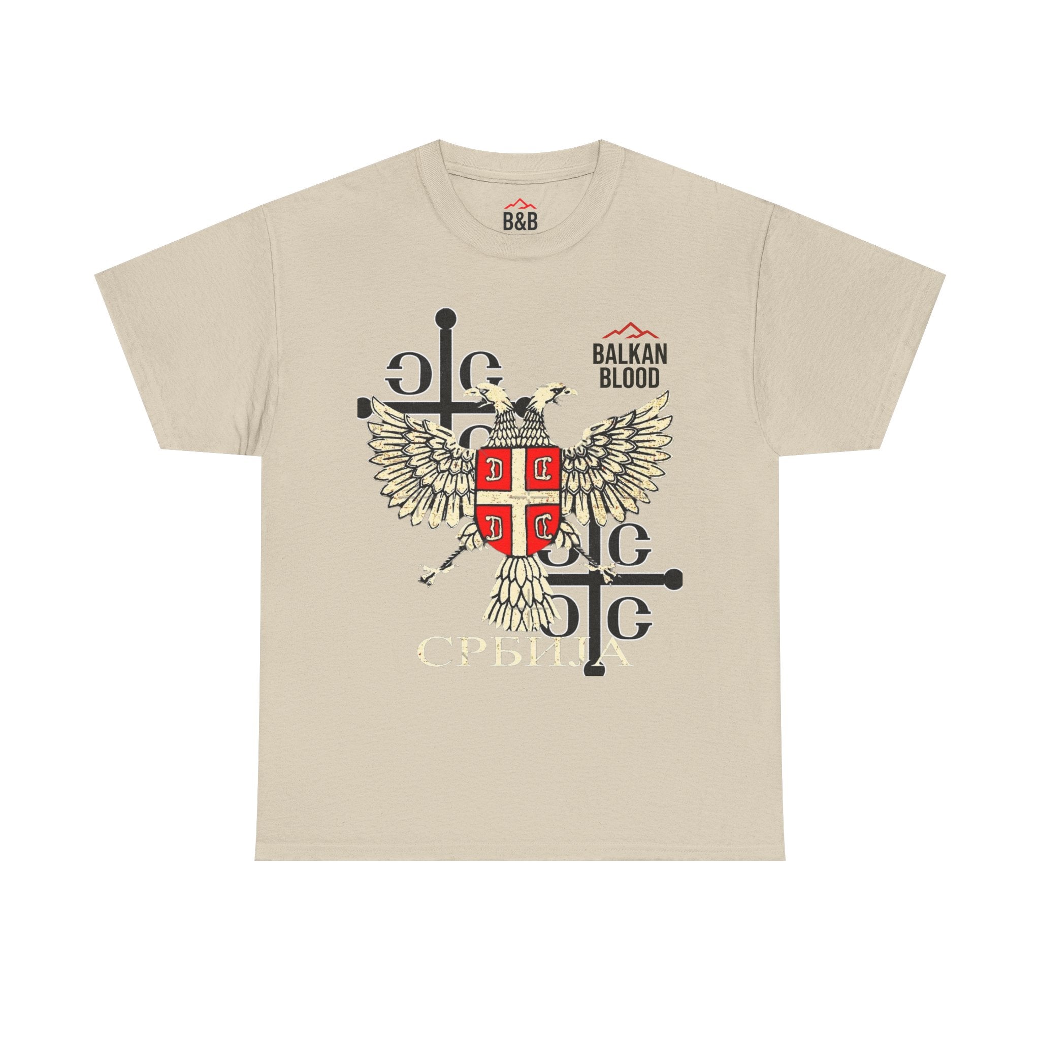 Serbian Heritage Tee, Balkan Blood Shirt, Unisex Cotton T-shirt, Cultural Pride Wear, Travel-inspired Apparel