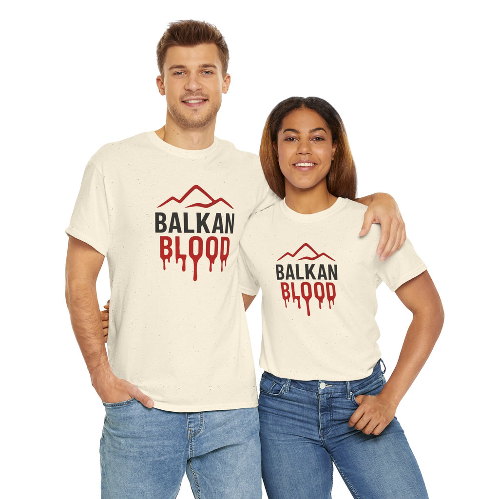 Balkan Blood T-Shirt — Heritage Graphic Tee with Multilingual “Blood” Back Print