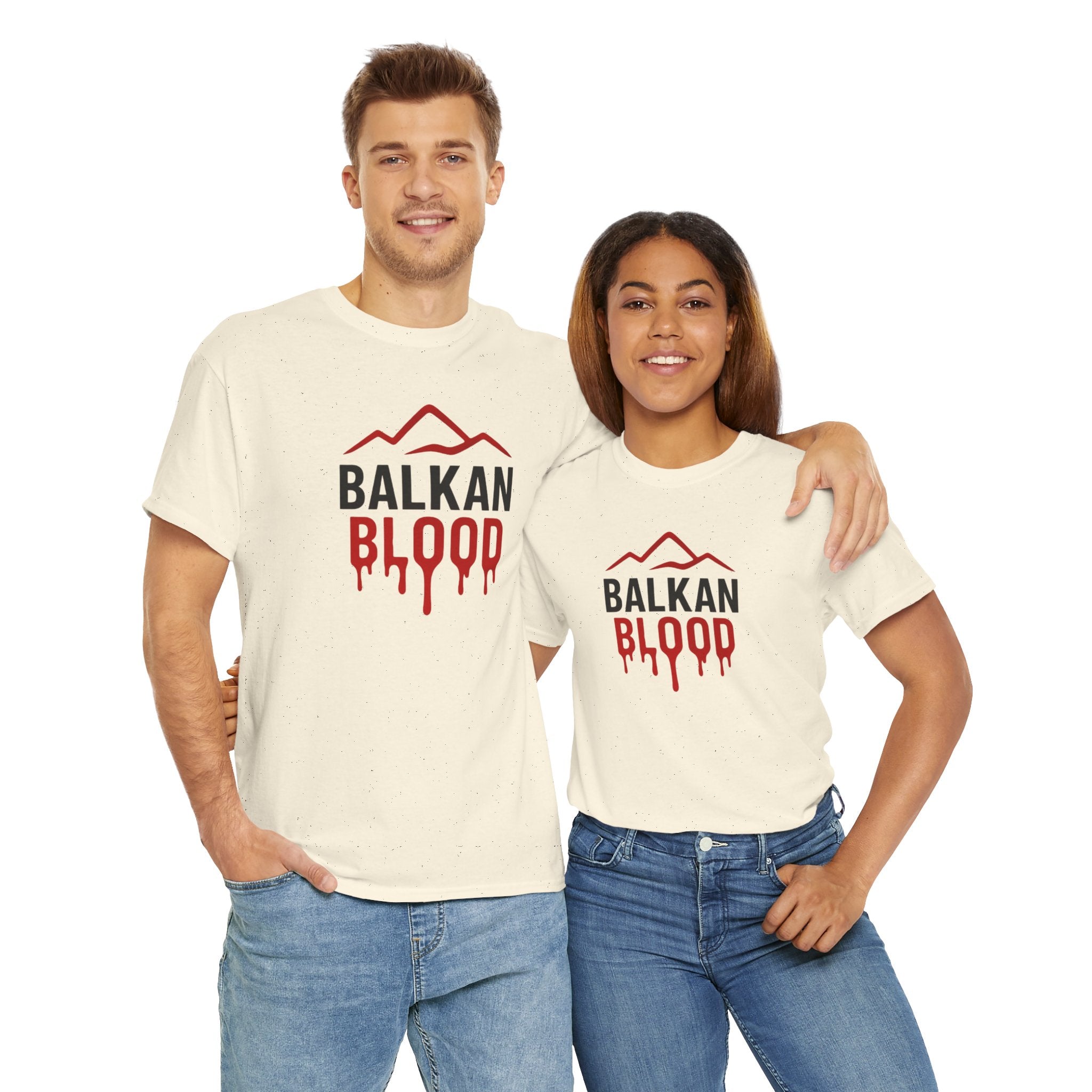 Balkan Blood T-Shirt — Heritage Graphic Tee with Multilingual “Blood” Back Print