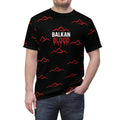 T‑Shirt — "Balkan Blood" Red Mountain Pattern All‑Over Print