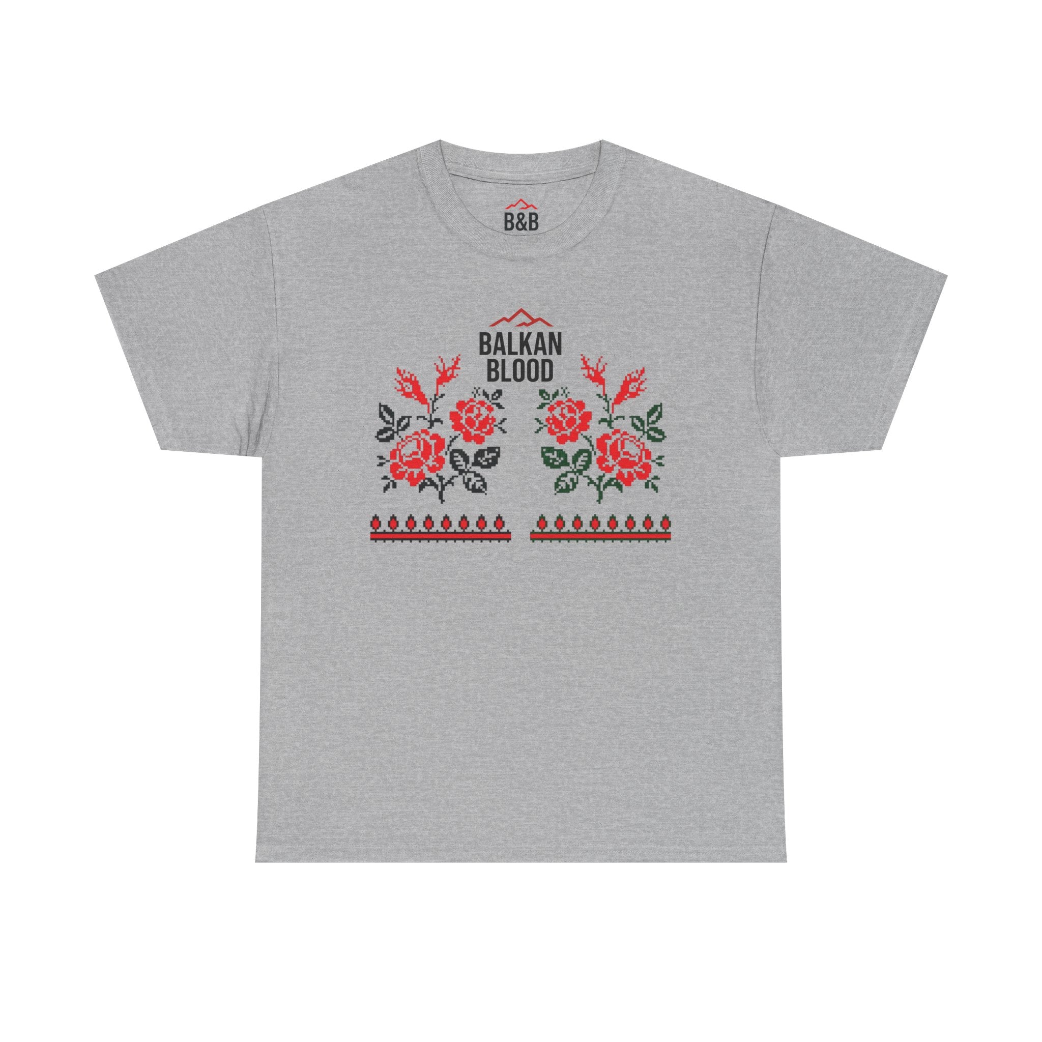 Bulgaria Balkan Blood Unisex Heavy Cotton Tee, Vintage Floral Graphic Shirt, Cultural Heritage Top, Gift for Travelers, Heritage Celebration Apparel