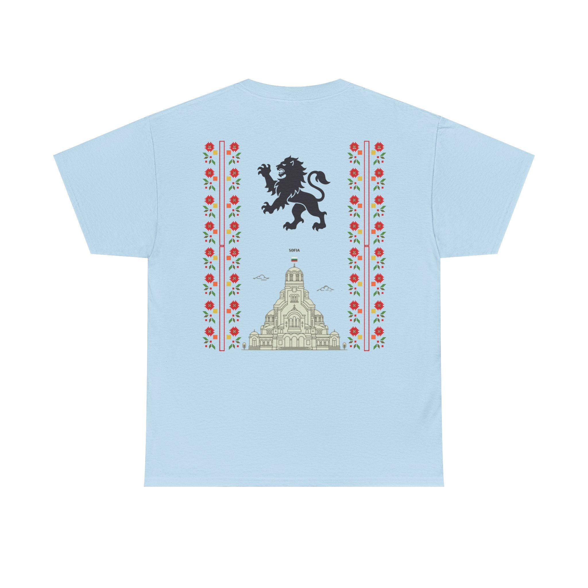 Bulgaria Balkan Blood Unisex Heavy Cotton Tee, Vintage Floral Graphic Shirt