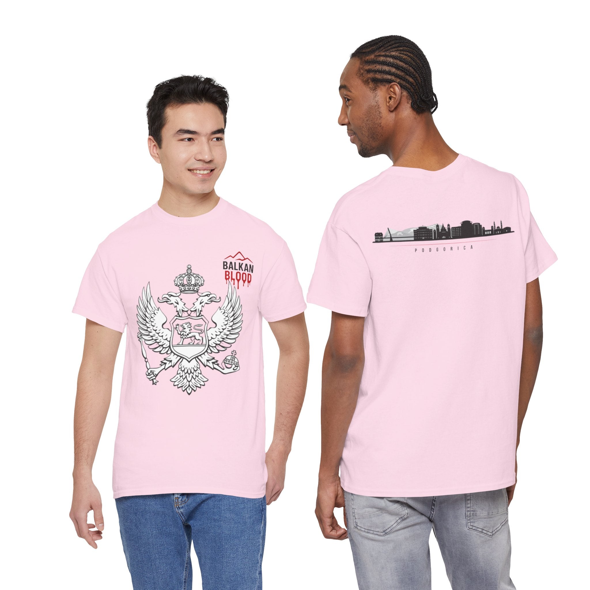 Montenegro/Balkan Blood Unisex Heavy Cotton Tee, Vintage Style Shirt