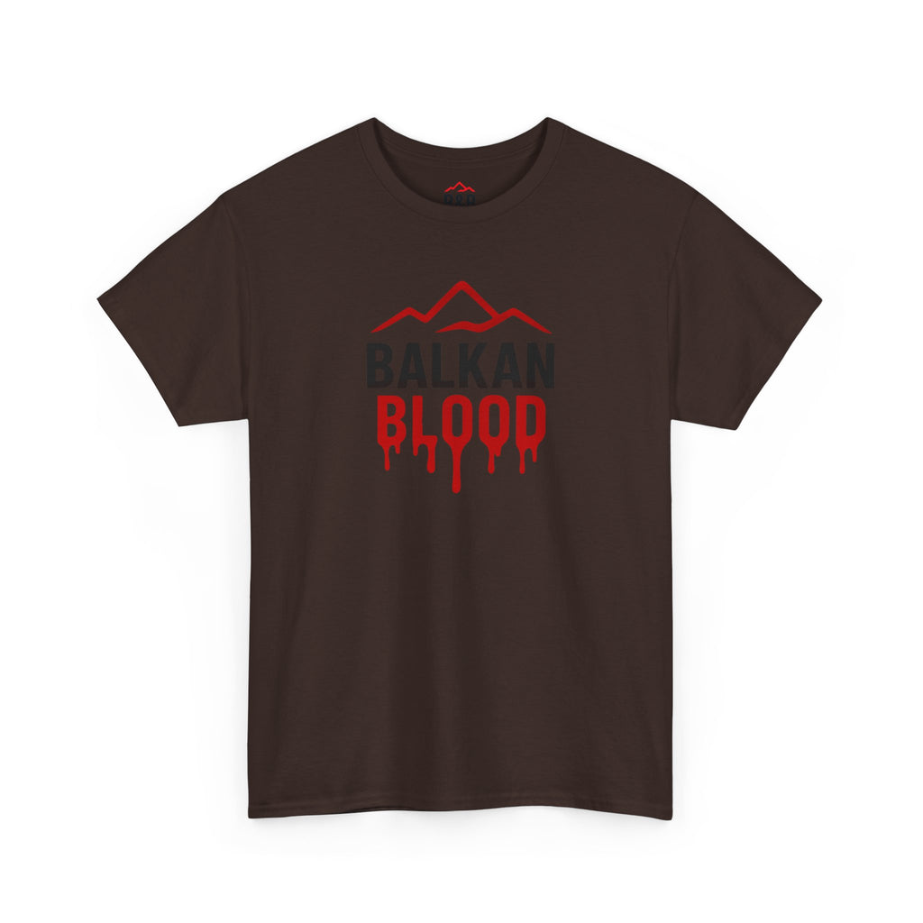 Balkan Blood T-Shirt — Heritage Graphic Tee with Multilingual “Blood” Back Print