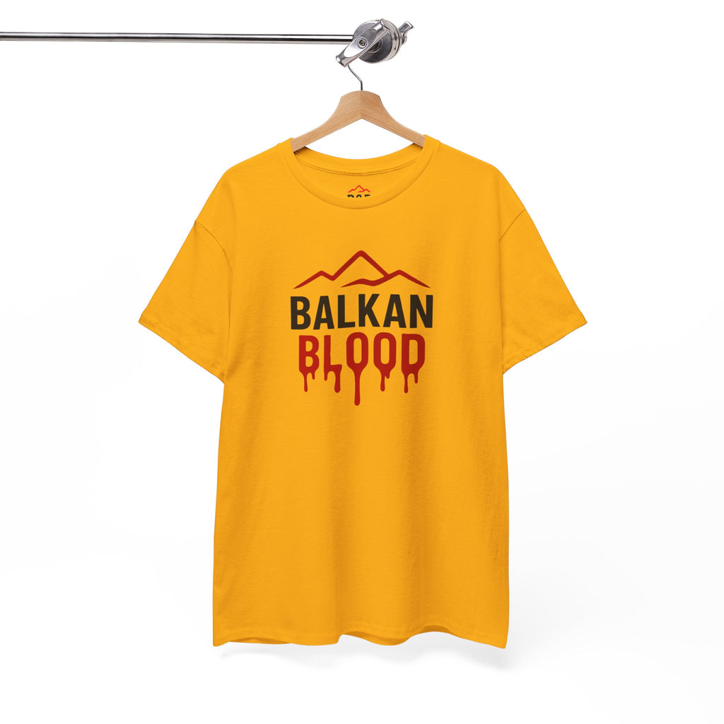 Balkan Blood T-Shirt — Heritage Graphic Tee with Multilingual “Blood” Back Print