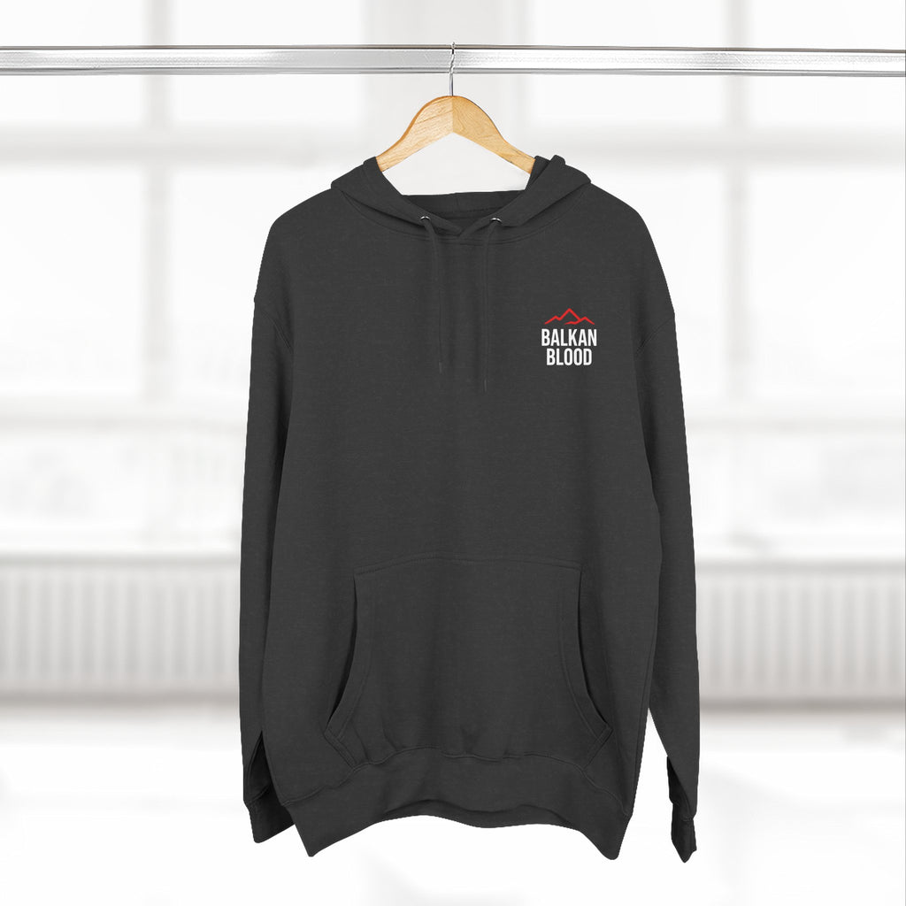 Balkan Blood Hoodie - Cozy Fleece Sweatshirt for Outdoor Adventures, Gifts for Nature Lovers, Hiking, Travel, Casual Wear