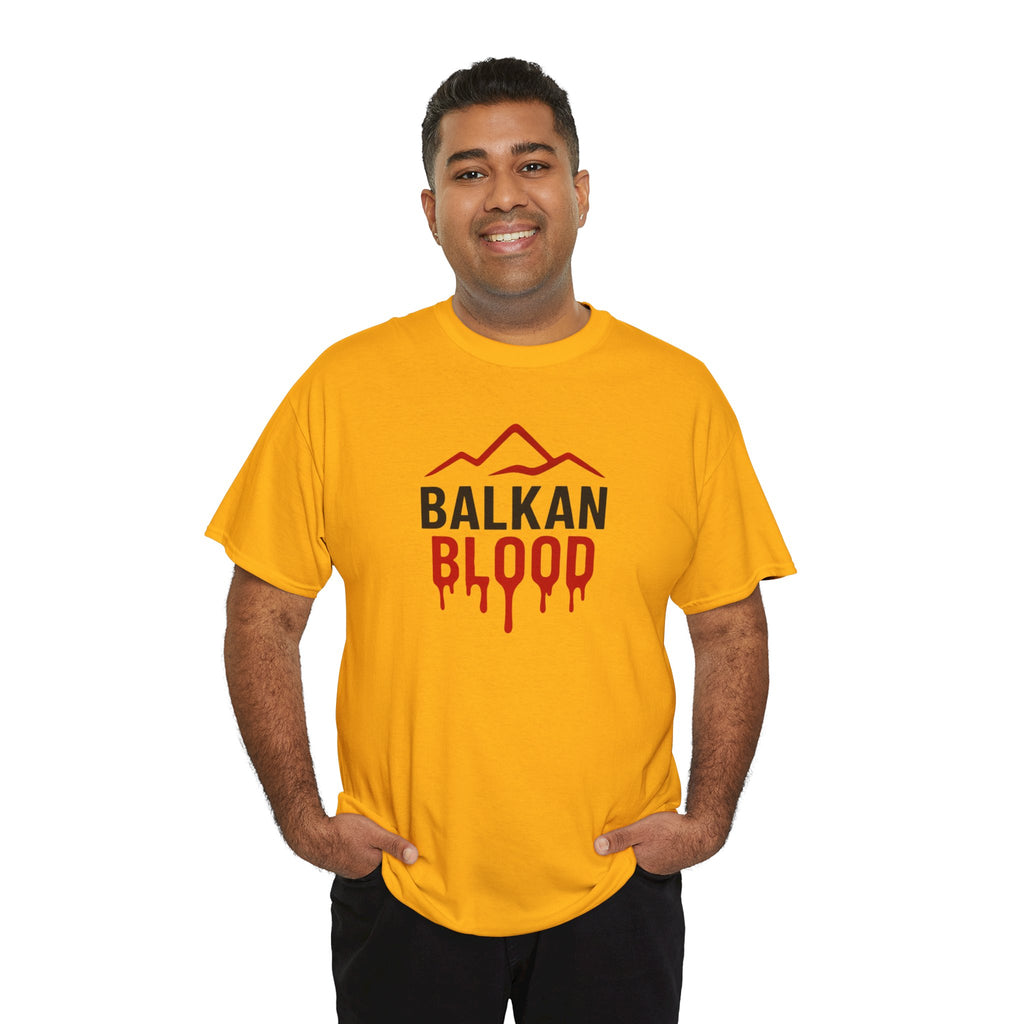 Balkan Blood T-Shirt — Heritage Graphic Tee with Multilingual “Blood” Back Print