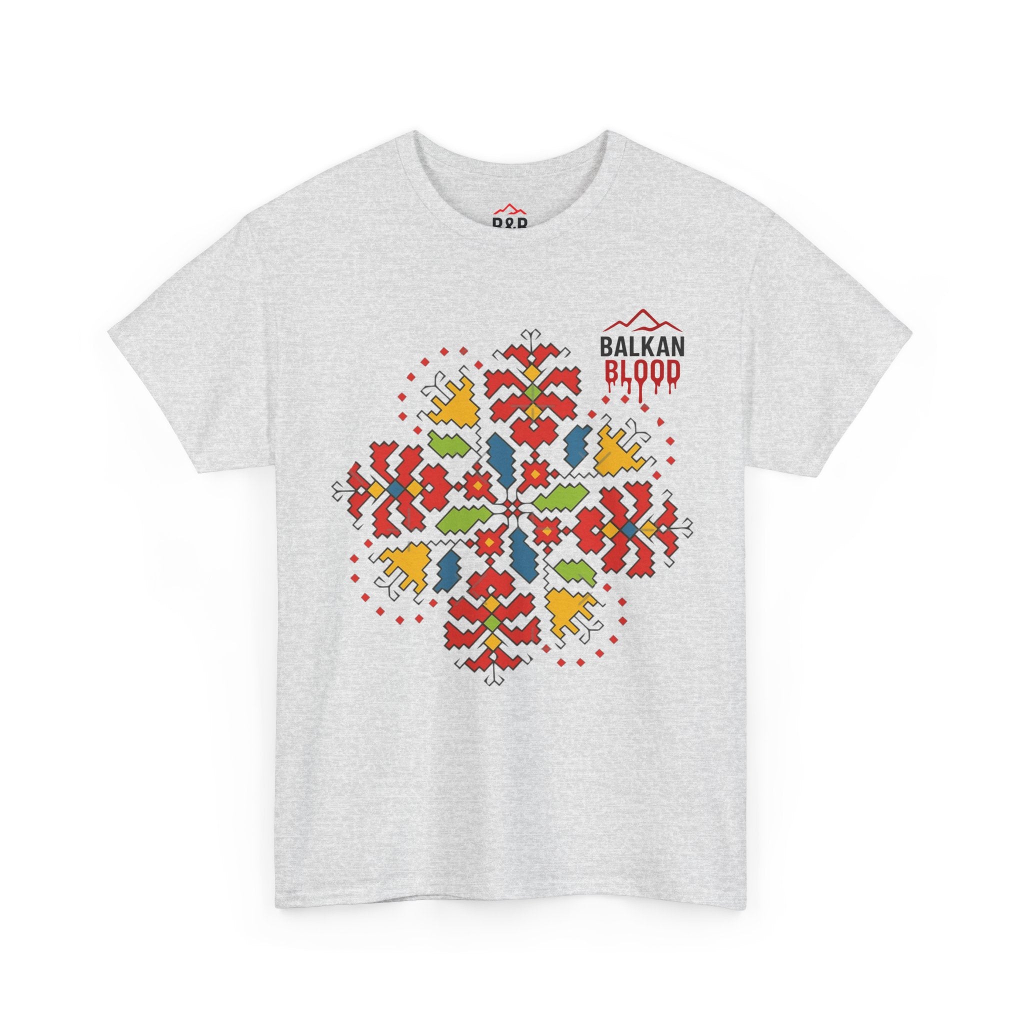 Balkan Blood Unisex Heavy Cotton Tee, Balkan Emrodery