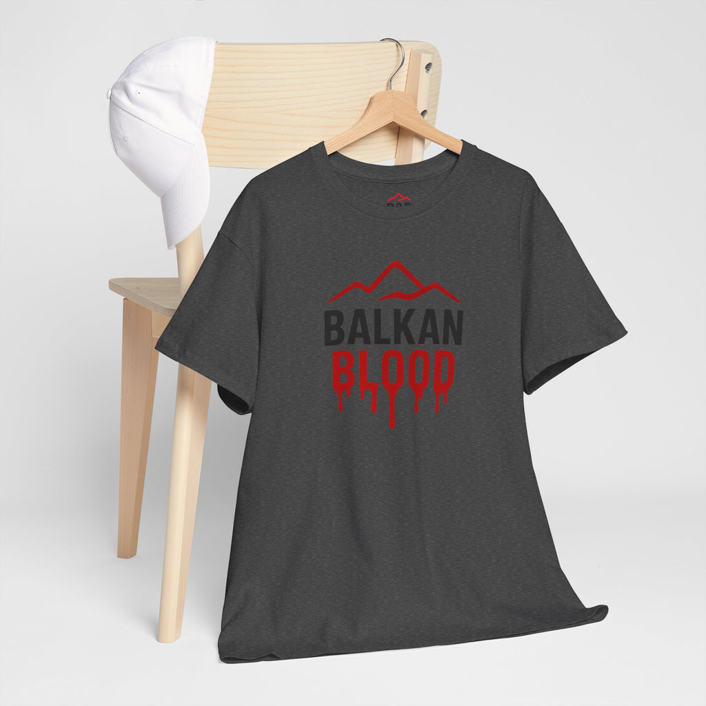 Balkan Blood T-Shirt — Heritage Graphic Tee with Multilingual “Blood” Back Print