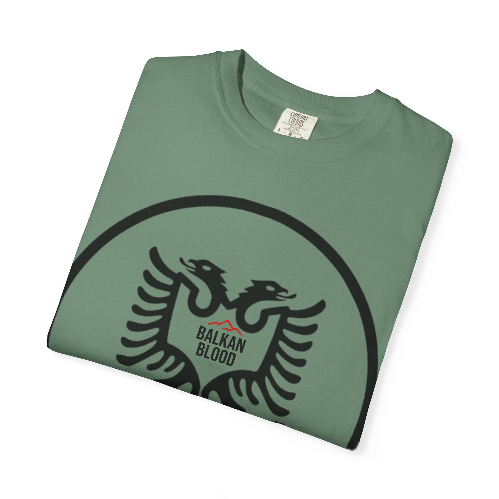 Albanian Balkan Heritage T-Shirt - Unisex Garment-Dyed Tee, Albania Pride Apparel, Cultural Gift, Travel Souvenir, Festival Wear