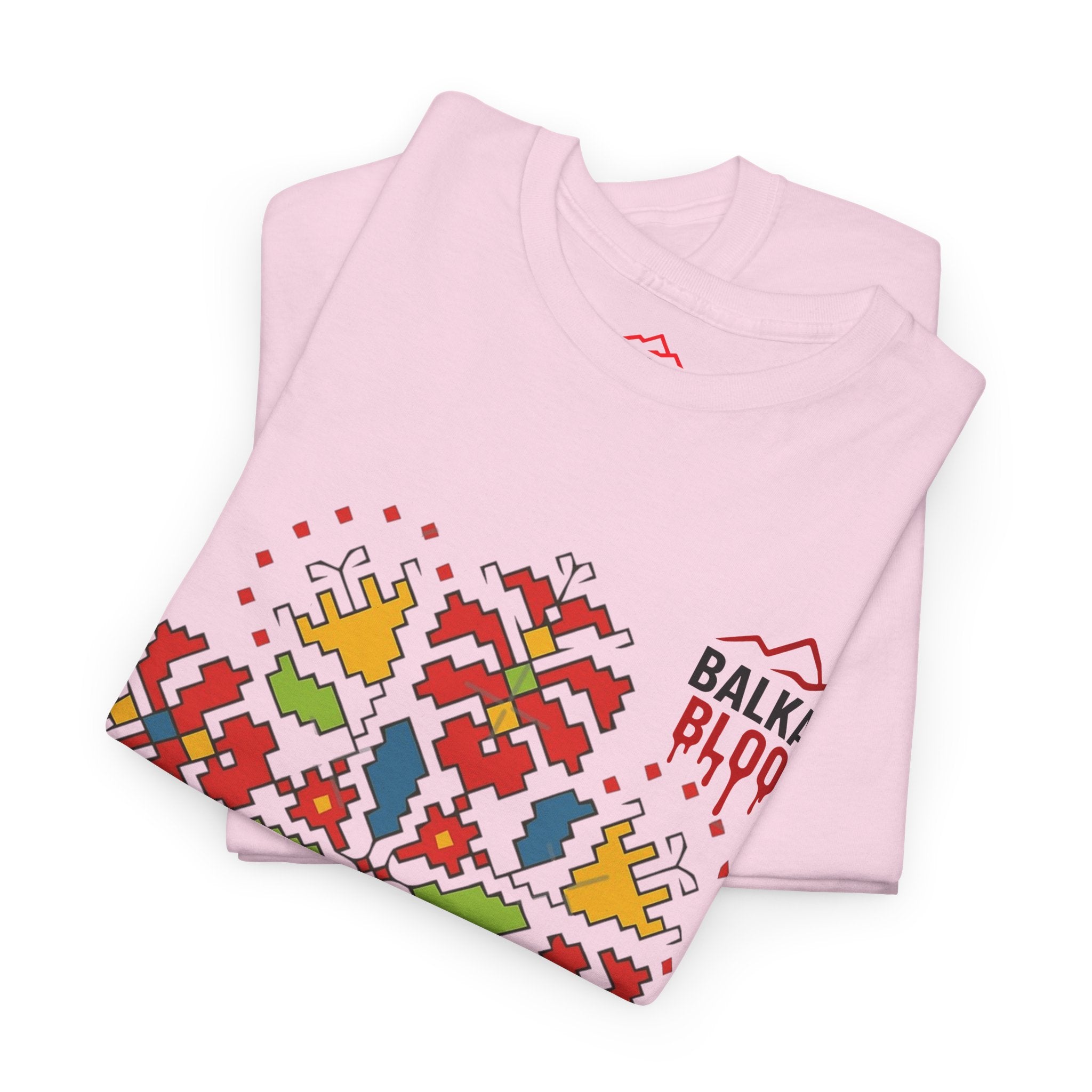 Balkan Blood Unisex Heavy Cotton Tee, Balkan Emrodery