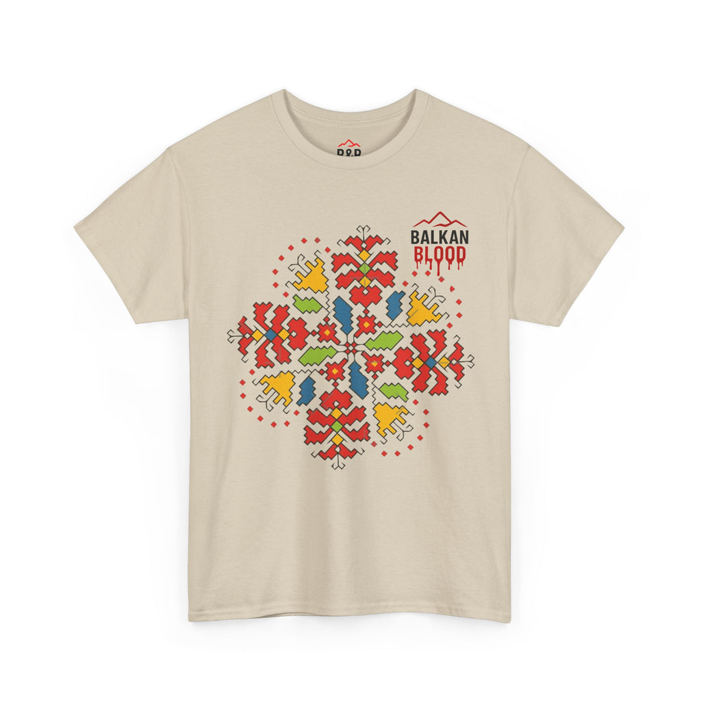 Balkan Blood Unisex Heavy Cotton Tee, Balkan Emrodery