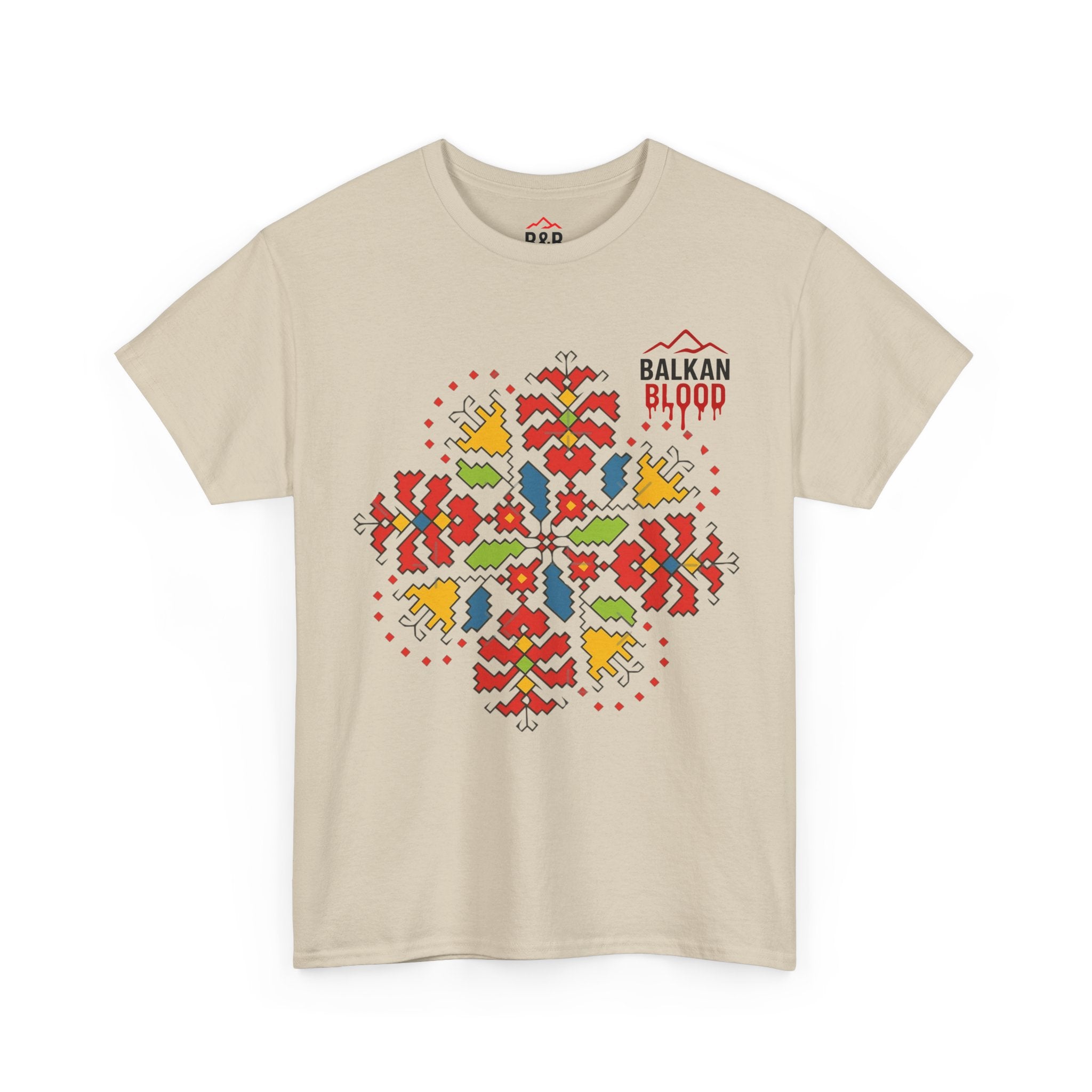 Balkan Blood Unisex Heavy Cotton Tee, Balkan Emrodery