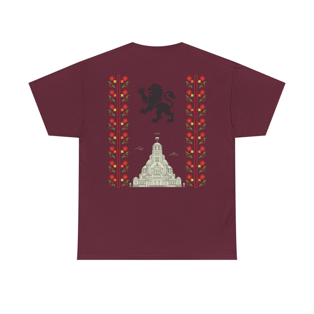 Bulgaria Balkan Blood Unisex Heavy Cotton Tee, Vintage Floral Graphic Shirt, Cultural Heritage Top, Gift for Travelers, Heritage Celebration Apparel