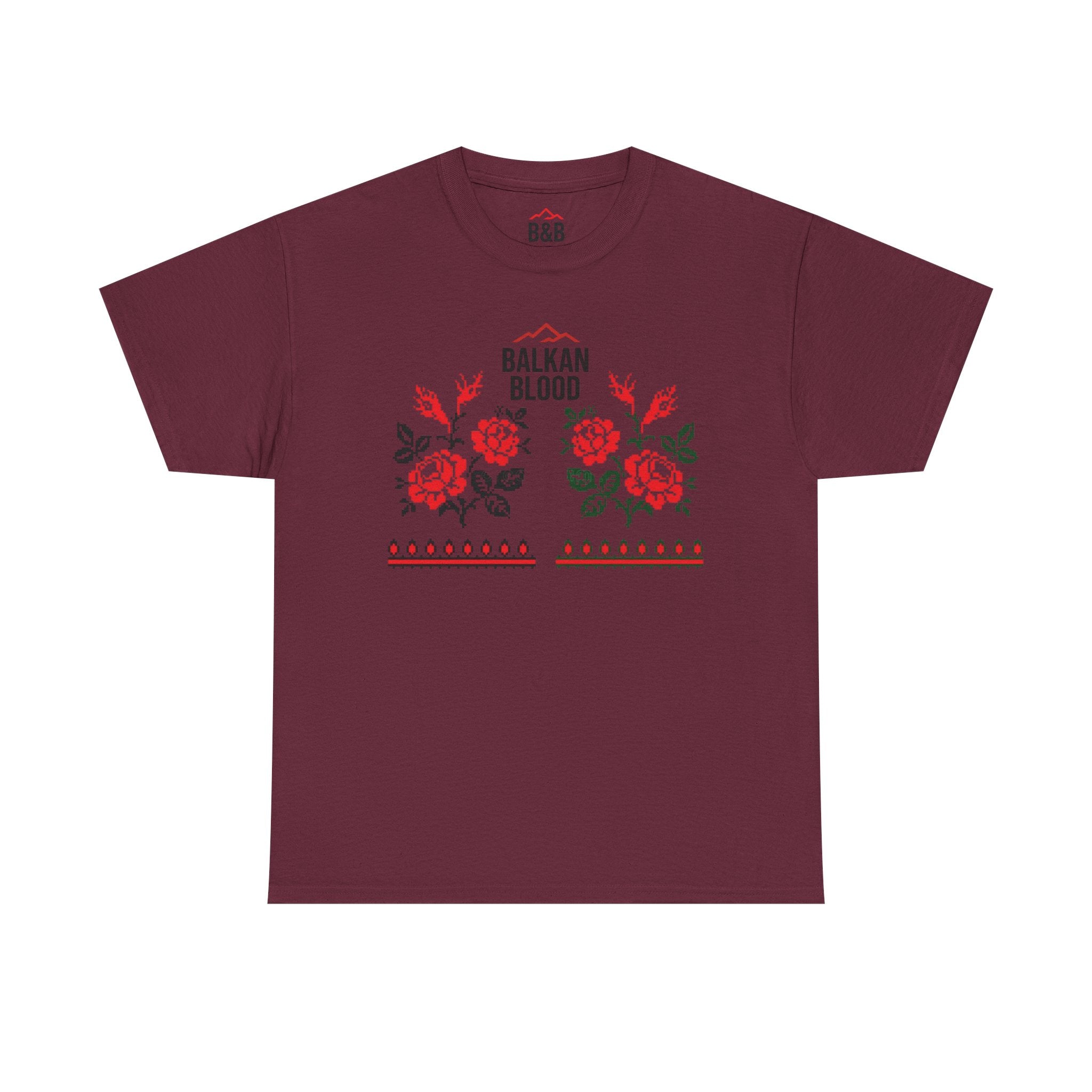 Bulgaria Balkan Blood Unisex Heavy Cotton Tee, Vintage Floral Graphic Shirt, Cultural Heritage Top, Gift for Travelers, Heritage Celebration Apparel