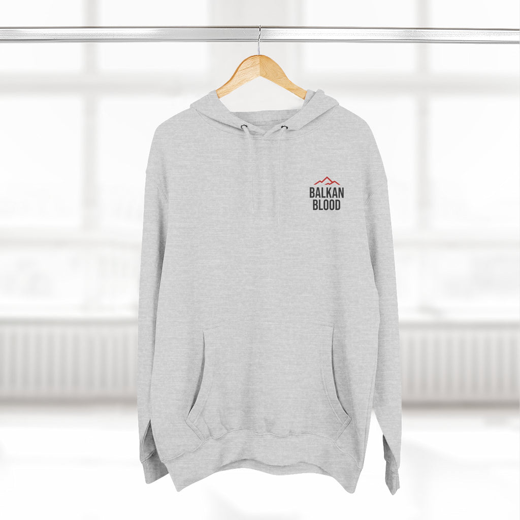 Balkan Blood Hoodie - Cozy Fleece Sweatshirt for Outdoor Adventures, Gifts for Nature Lovers, Hiking, Travel, Casual Wear