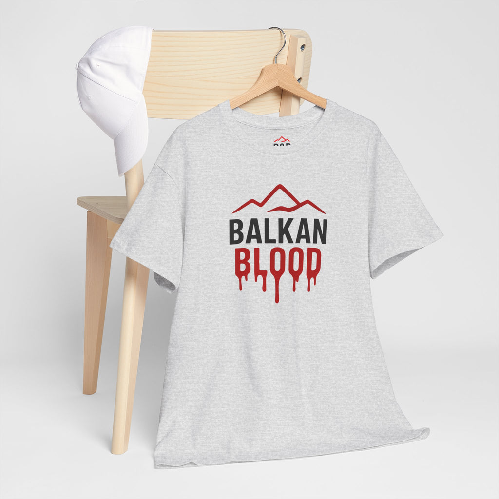 Balkan Blood T-Shirt — Heritage Graphic Tee with Multilingual “Blood” Back Print