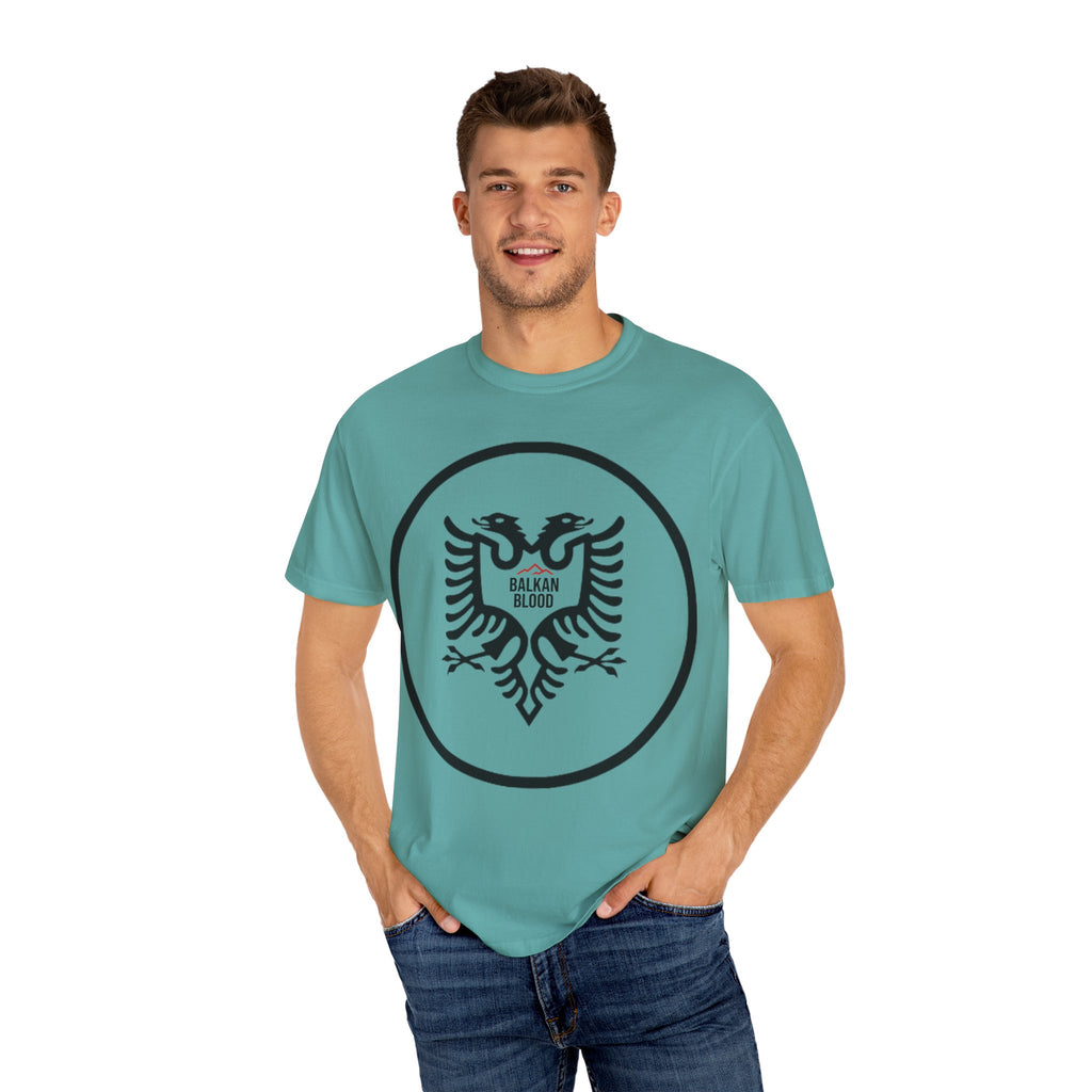 Albanian Balkan Heritage T-Shirt - Unisex Garment-Dyed Tee, Albania Pride Apparel, Cultural Gift, Travel Souvenir, Festival Wear