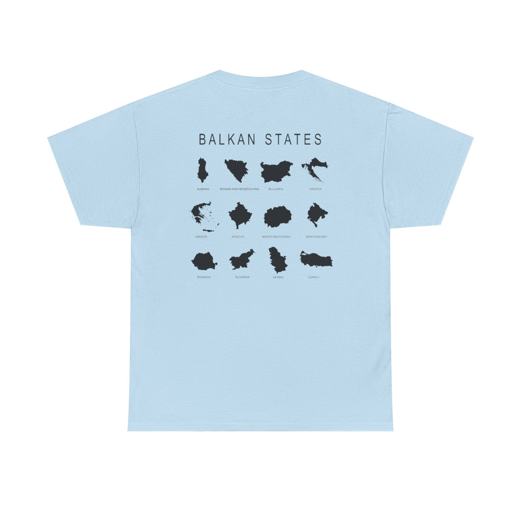 Balkan Blood Unisex Heavy Cotton Tee, Ethnic Pride Shirt, Gift for Balkans, Travel Tee, Stylish Casual Wear, Balkan States Design
