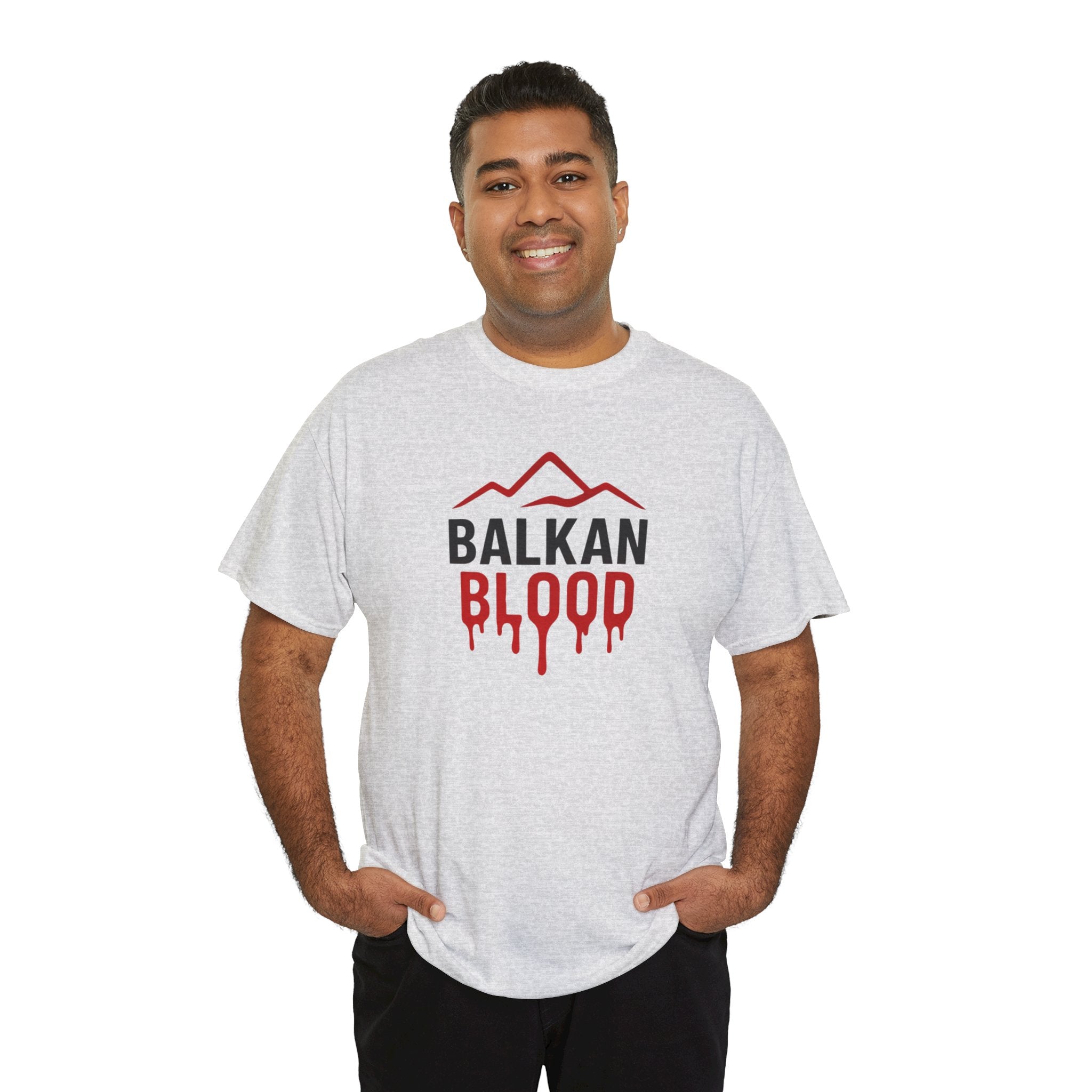 Balkan Blood T-Shirt — Heritage Graphic Tee with Multilingual “Blood” Back Print