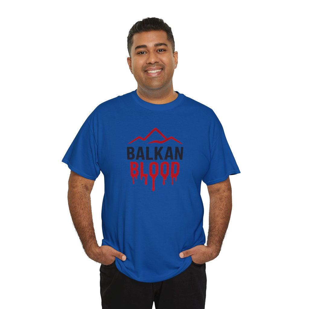 Balkan Blood T-Shirt — Heritage Graphic Tee with Multilingual “Blood” Back Print