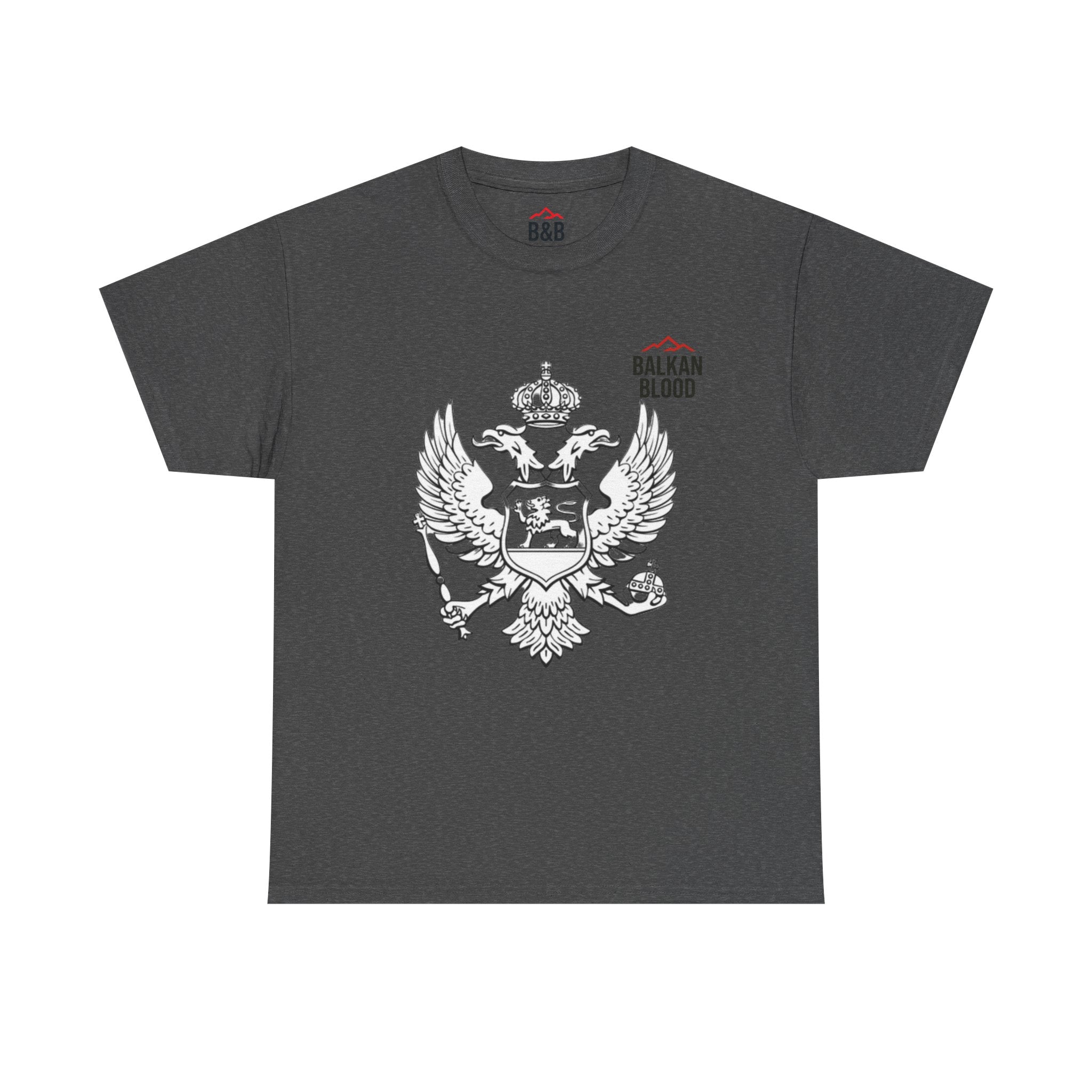 Montenegro/Balkan Blood Unisex Heavy Cotton Tee, Vintage Style Shirt, Graphic Tee, Travel Souvenir, Gift for Heritage Lovers