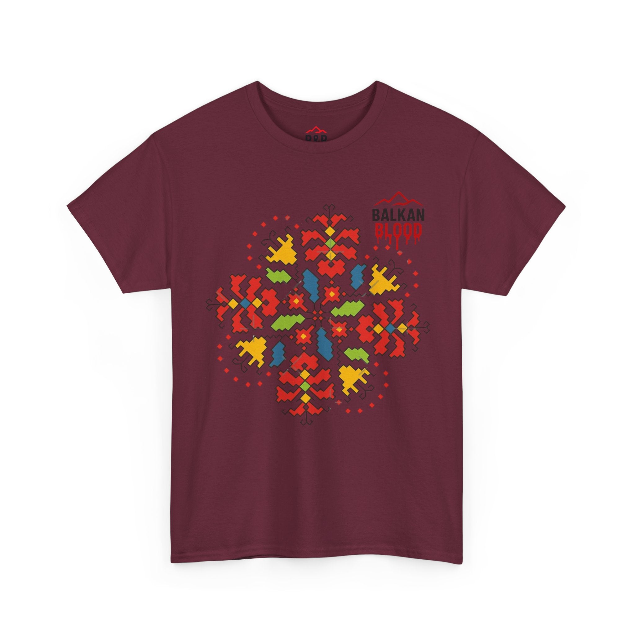 Balkan Blood Unisex Heavy Cotton Tee, Balkan Emrodery
