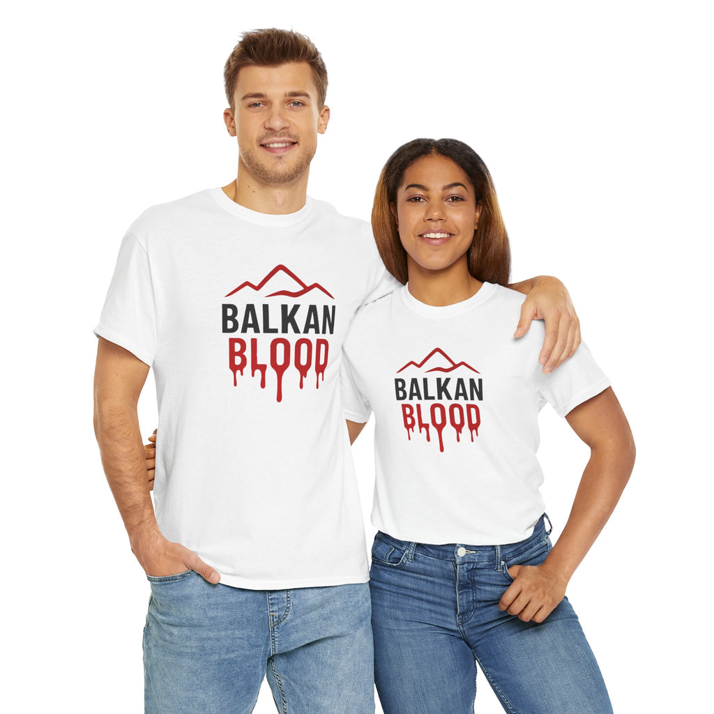 Balkan Blood T-Shirt — Heritage Graphic Tee with Multilingual “Blood” Back Print