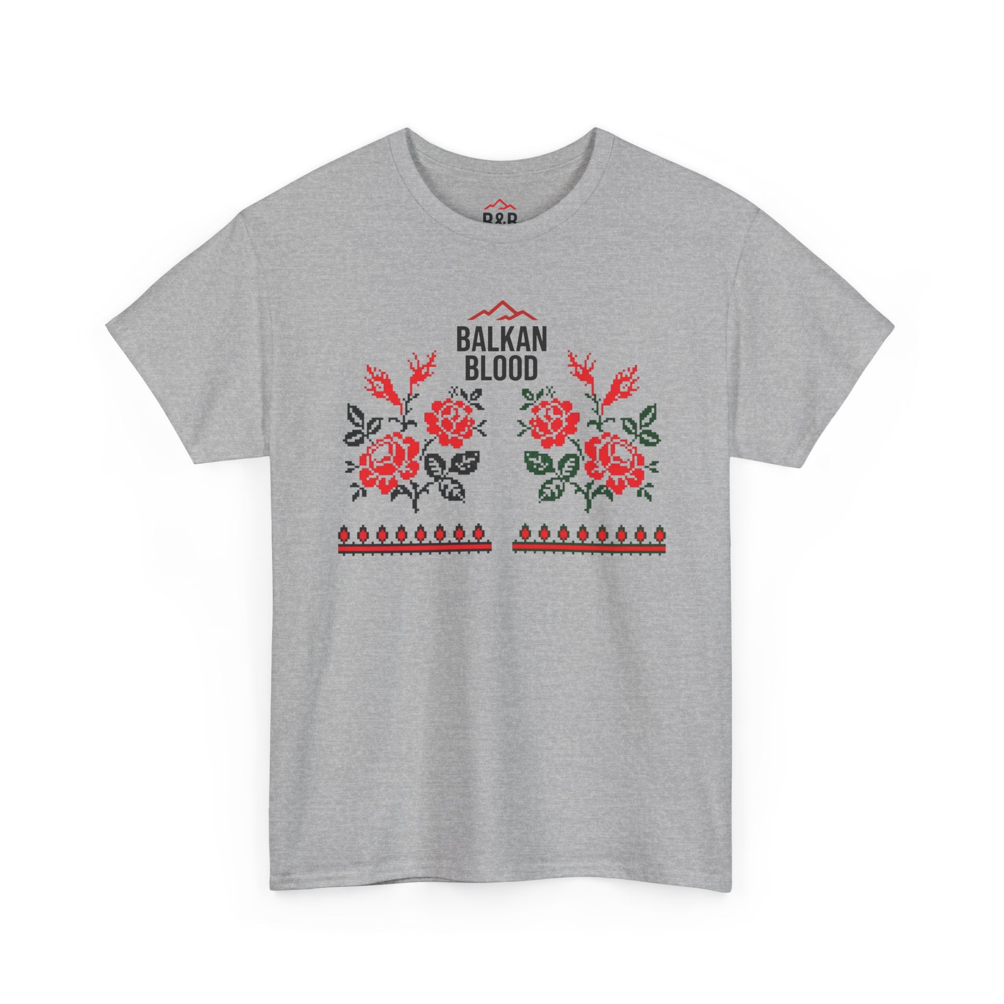 Bulgaria Balkan Blood Unisex Heavy Cotton Tee, Vintage Floral Graphic Shirt, Cultural Heritage Top, Gift for Travelers, Heritage Celebration Apparel