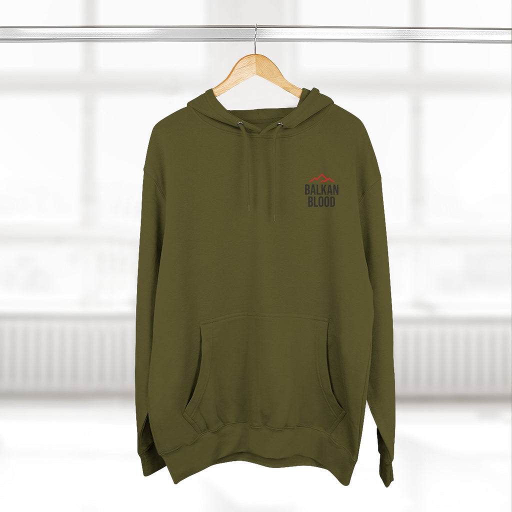 Balkan Blood Hoodie - Cozy Fleece Sweatshirt for Outdoor Adventures, Gifts for Nature Lovers, Hiking, Travel, Casual Wear