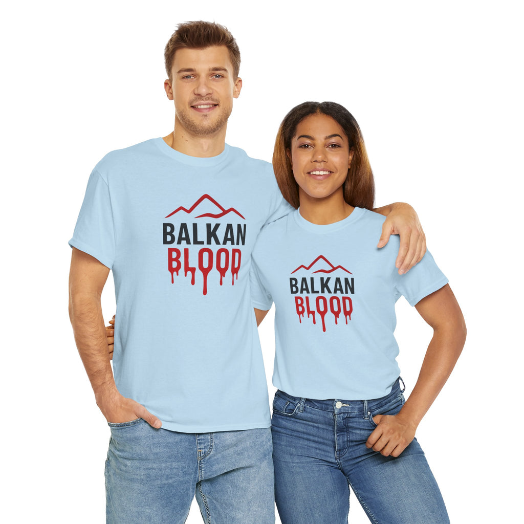 Balkan Blood T-Shirt — Heritage Graphic Tee with Multilingual “Blood” Back Print