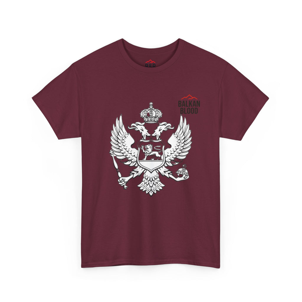 Montenegro/Balkan Blood Unisex Heavy Cotton Tee, Vintage Style Shirt, Graphic Tee, Travel Souvenir, Gift for Heritage Lovers
