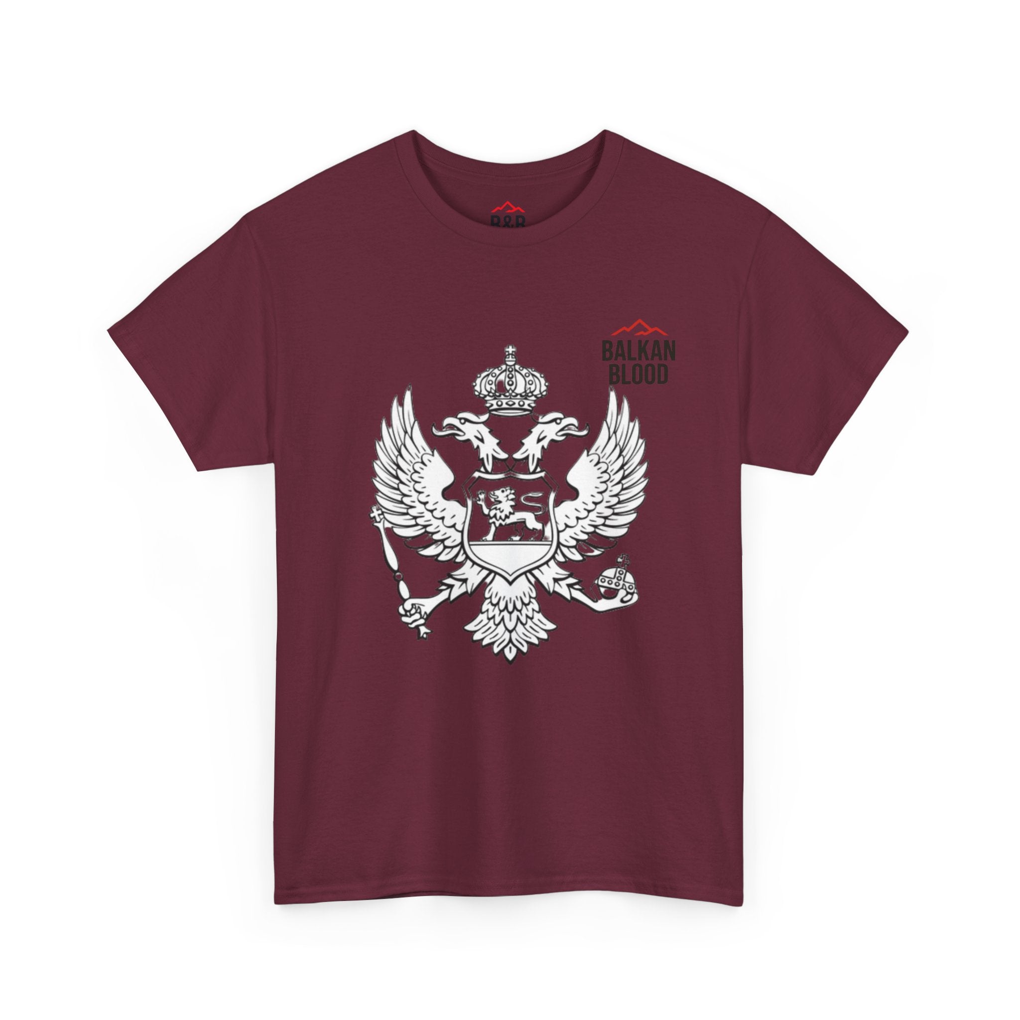 Montenegro/Balkan Blood Unisex Heavy Cotton Tee, Vintage Style Shirt, Graphic Tee, Travel Souvenir, Gift for Heritage Lovers